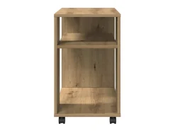 Mesa auxiliar con ruedas madera roble Sonoma 70x35x60 cm