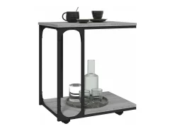 Mesa auxiliar con ruedas madera gris Sonoma 50x35x55,5 cm
