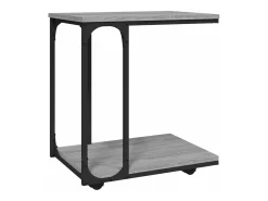 Mesa auxiliar con ruedas madera gris Sonoma 50x35x55,5 cm