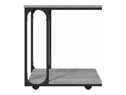 Mesa auxiliar con ruedas madera gris Sonoma 50x35x55,5 cm