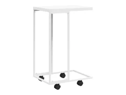 Mesa auxiliar con ruedas madera ingeniería blanco 40x30x63,5 cm