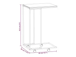 Mesa auxiliar con ruedas madera ingeniería blanco 40x30x63,5 cm