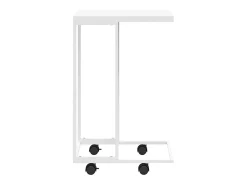 Mesa auxiliar con ruedas madera ingeniería blanco 40x30x63,5 cm