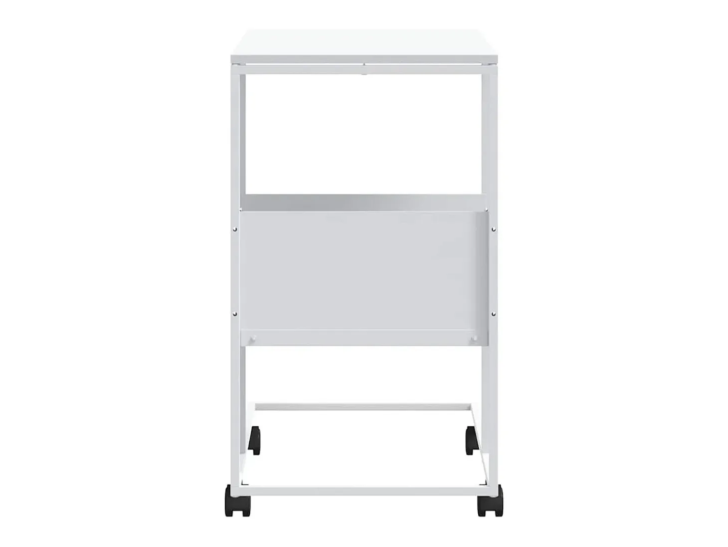 Mesa auxiliar con ruedas madera ingeniería blanco 55x36x63,5 cm