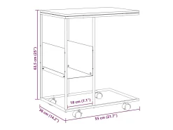 Mesa auxiliar con ruedas madera ingeniería blanco 55x36x63,5 cm
