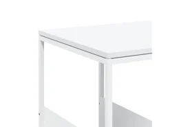 Mesa auxiliar con ruedas madera ingeniería blanco 55x36x63,5 cm