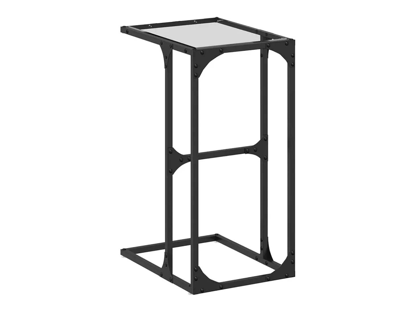 Mesa auxiliar con vidrio transparente acero 40x30x61,5 cm