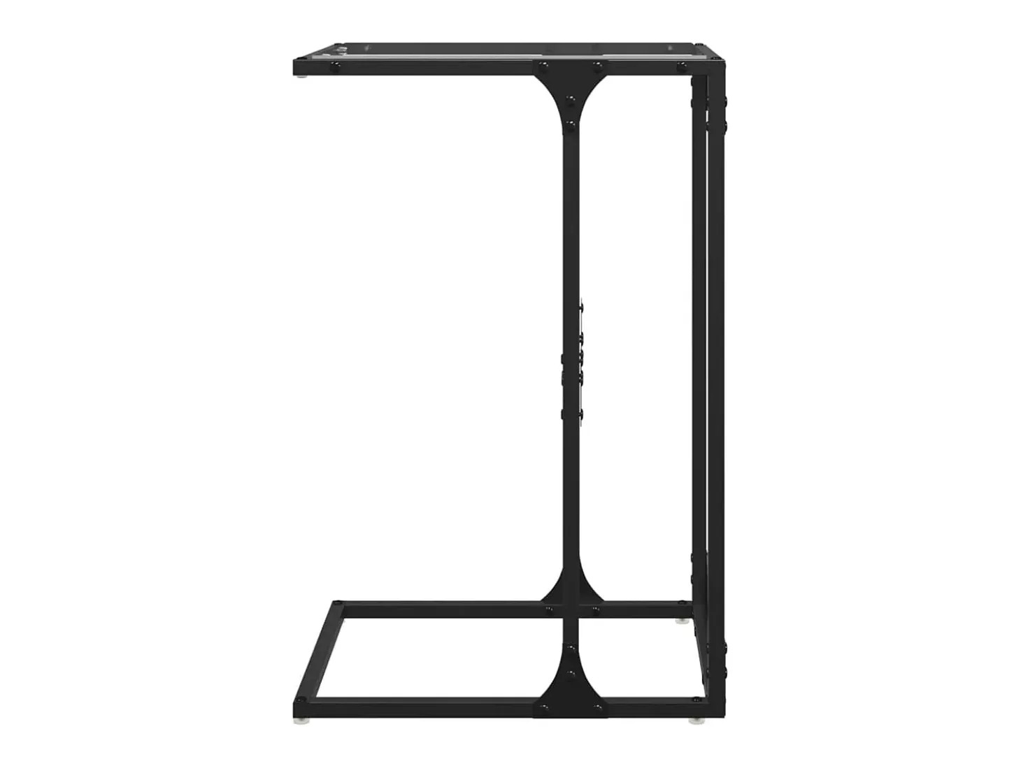 Mesa auxiliar con vidrio transparente acero 40x30x61,5 cm