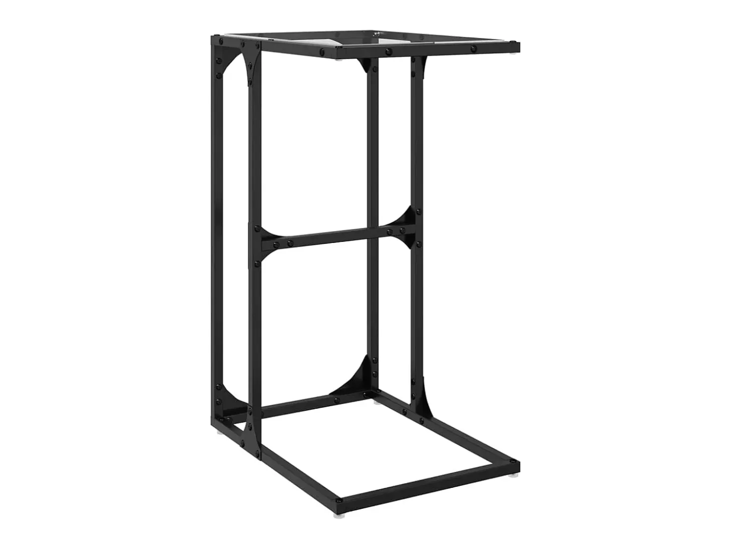 Mesa auxiliar con vidrio transparente acero 40x30x61,5 cm
