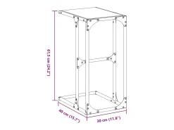Mesa auxiliar con vidrio transparente acero 40x30x61,5 cm