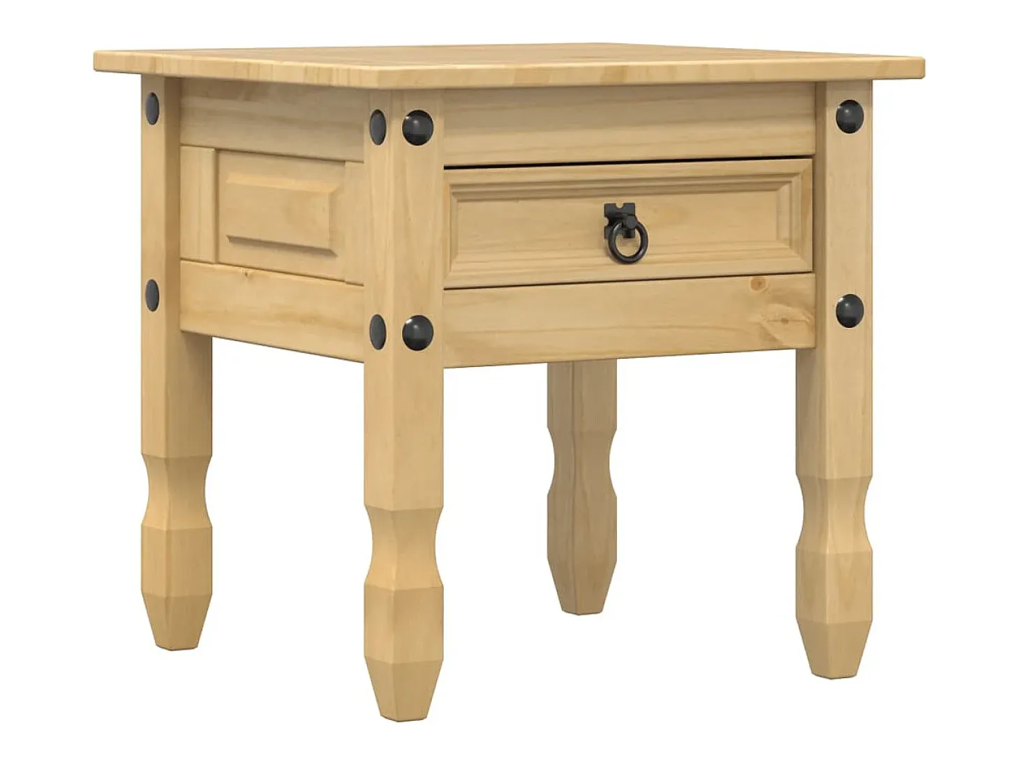 Mesa auxiliar Corona madera maciza de pino 50x50x50 cm ES867704