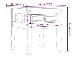 Mesa auxiliar Corona madera maciza de pino 50x50x50 cm