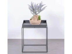 Mesa auxiliar cuadrada en acero apto para exterior - Sorento - Negro