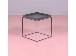 Mesa auxiliar cuadrada en acero apto para exterior - Sorento - Negro