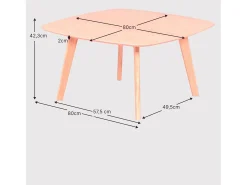 Mesa auxiliar cuadrada en madera de roble (80x80) - Northpole - Roble