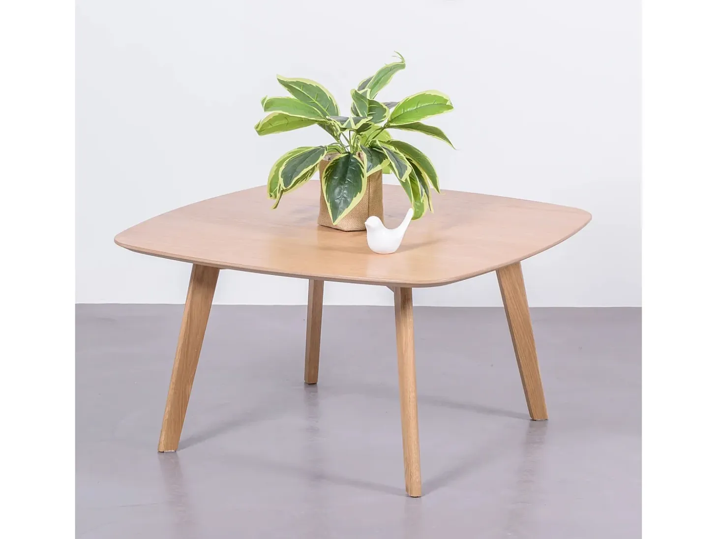 Mesa auxiliar cuadrada en madera de roble (80x80) - Northpole - Roble