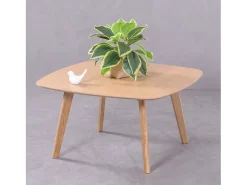 Mesa auxiliar cuadrada en madera de roble (80x80) - Northpole - Roble