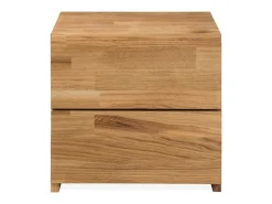 Mesa auxiliar Danark de madera maciza de roble con 2 cajones 40 cm