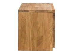 Mesa auxiliar Danark de madera maciza de roble con 2 cajones 40 cm