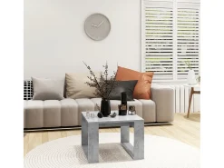 Mesa auxiliar de aglomerado gris hormigón 50x50x35 cm