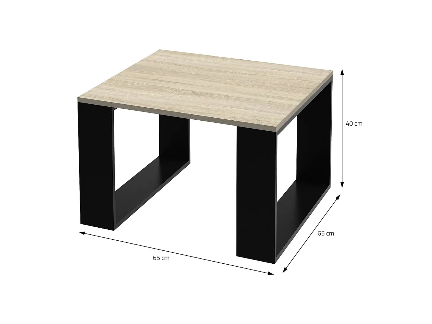 Mesa auxiliar de centro elegante y moderna color negro / madera 65 x 65 x 40 cm