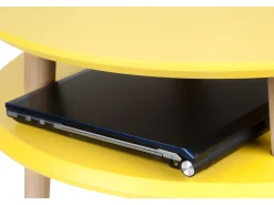 Mesa auxiliar de dos niveles diámetro 45 cm x altura 61 cm Ufo Marrón Beige