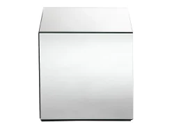 Mesa auxiliar de espejo con estructura de MDF - Forma: cubo - Color: Plata - CUBIX
