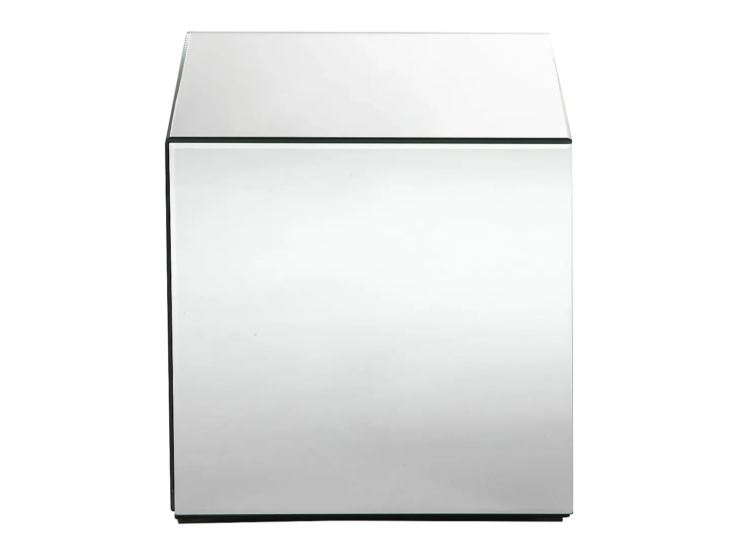Mesa auxiliar de espejo con estructura de MDF - Forma: cubo - Color: Plata - CUBIX