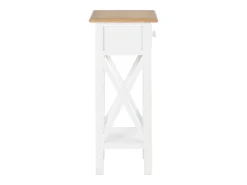 Mesa auxiliar de madera blanca 27x27x65,5 cm