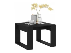 Mesa auxiliar de madera contrachapada negro 50x50x35 cm