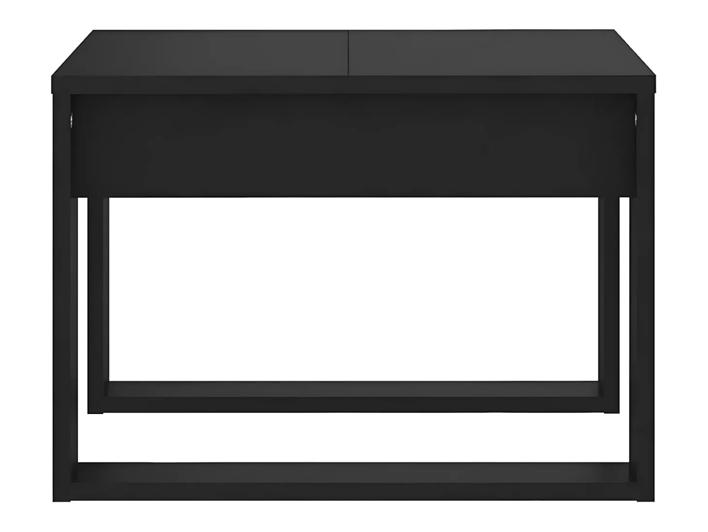 Mesa auxiliar de madera contrachapada negro 50x50x35 cm