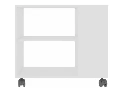 Mesa auxiliar de madera contrachapada blanco 70x35x55 cm
