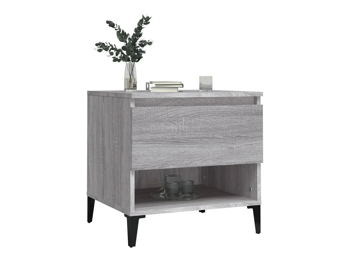Mesa auxiliar de madera contrachapada gris Sonoma 50x46x50 cm