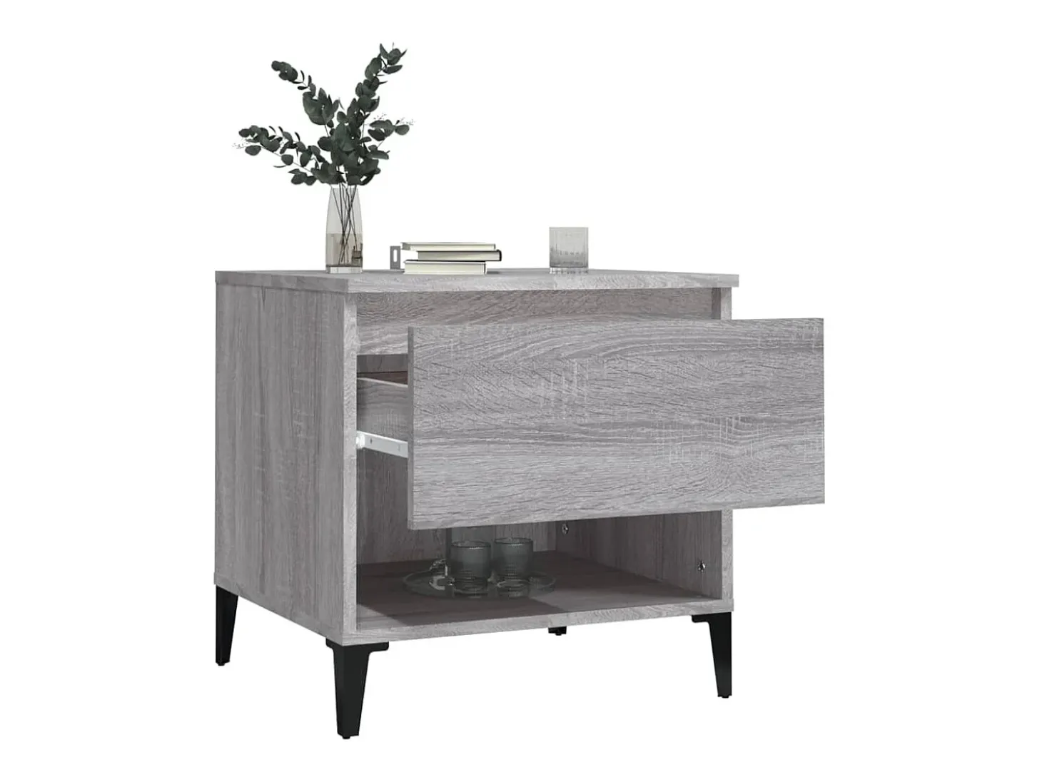 Mesa auxiliar de madera contrachapada gris Sonoma 50x46x50 cm
