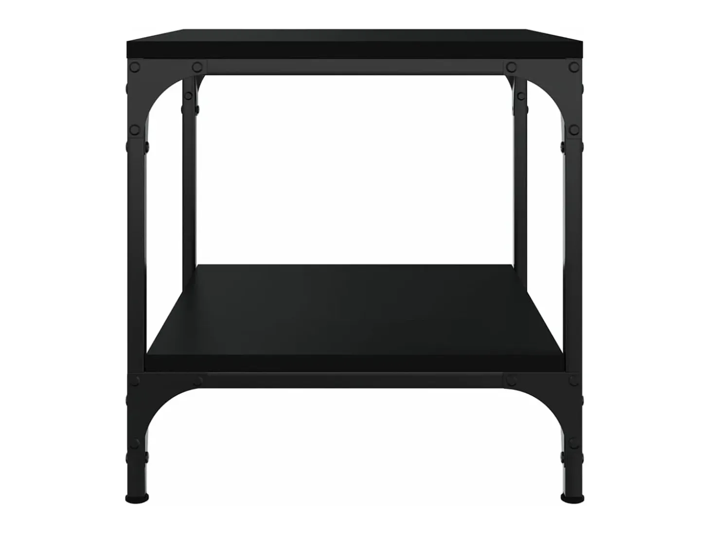 Mesa auxiliar de madera contrachapada negro 40x40x40 cm