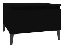 Mesa auxiliar de madera contrachapada negro 50x46x35 cm