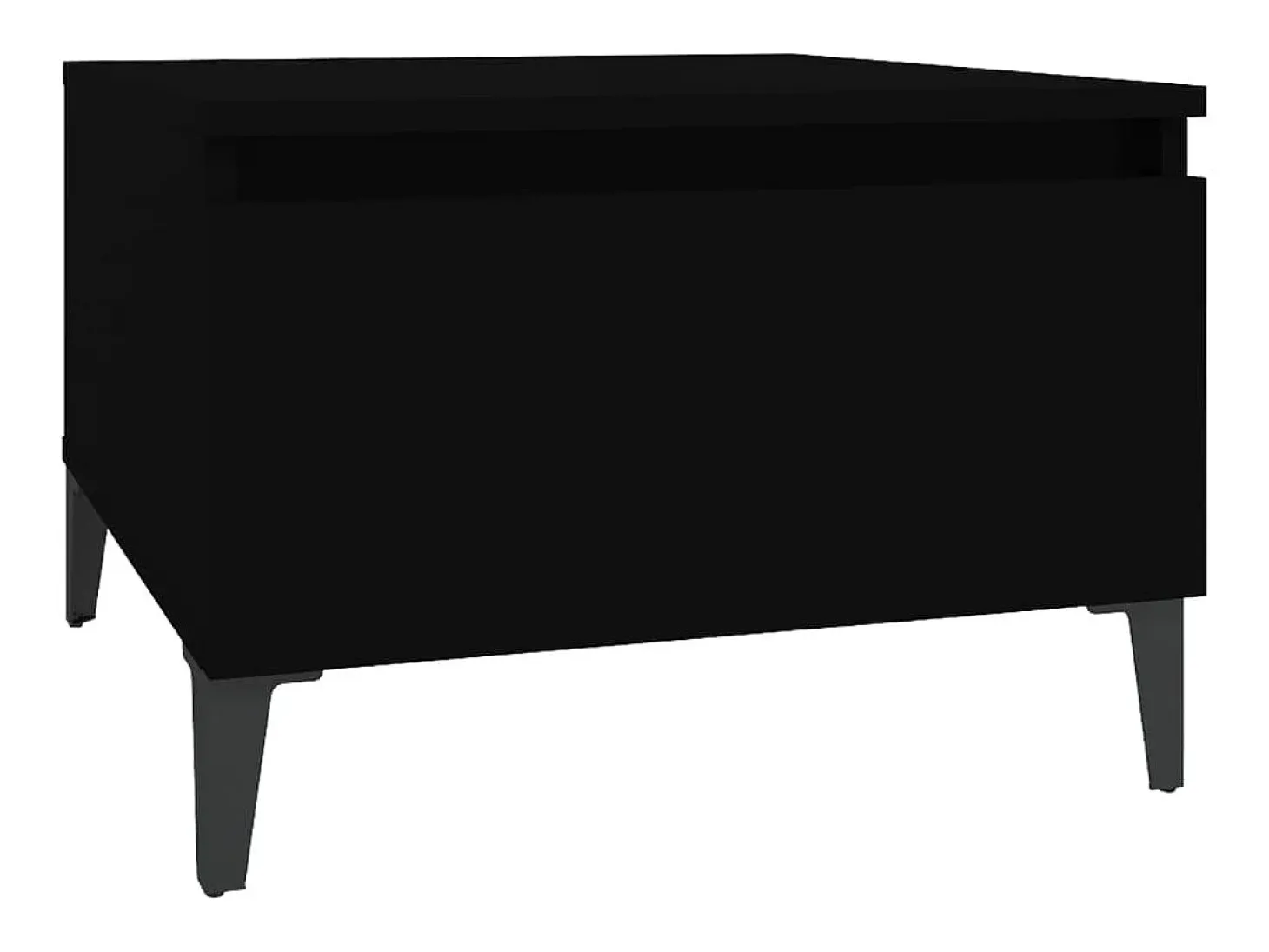 Mesa auxiliar de madera contrachapada negro 50x46x35 cm