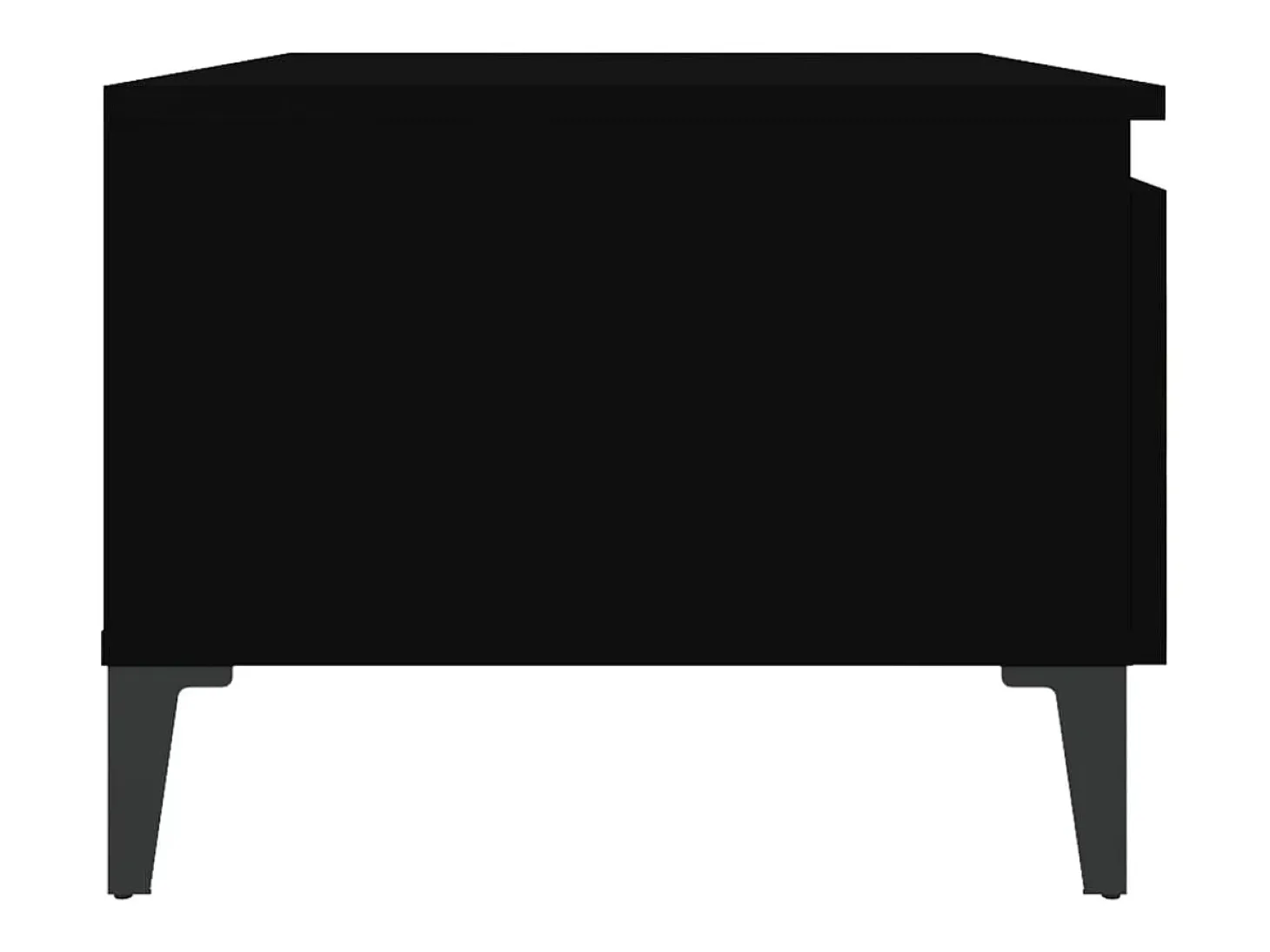 Mesa auxiliar de madera contrachapada negro 50x46x35 cm