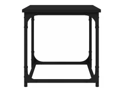 Mesa auxiliar de madera contrachapada negro 40x40x40 cm
