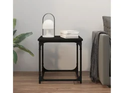 Mesa auxiliar de madera contrachapada negro 40x40x40 cm