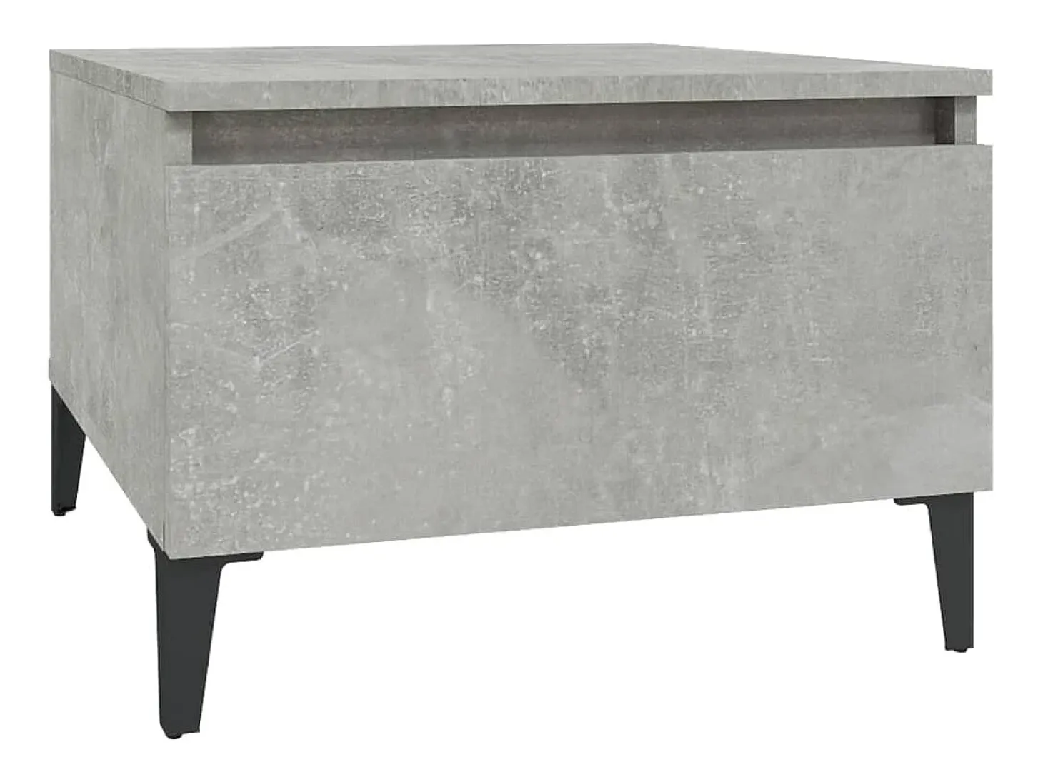 Mesa auxiliar de madera contrachapada gris hormigón 50x46x35 cm