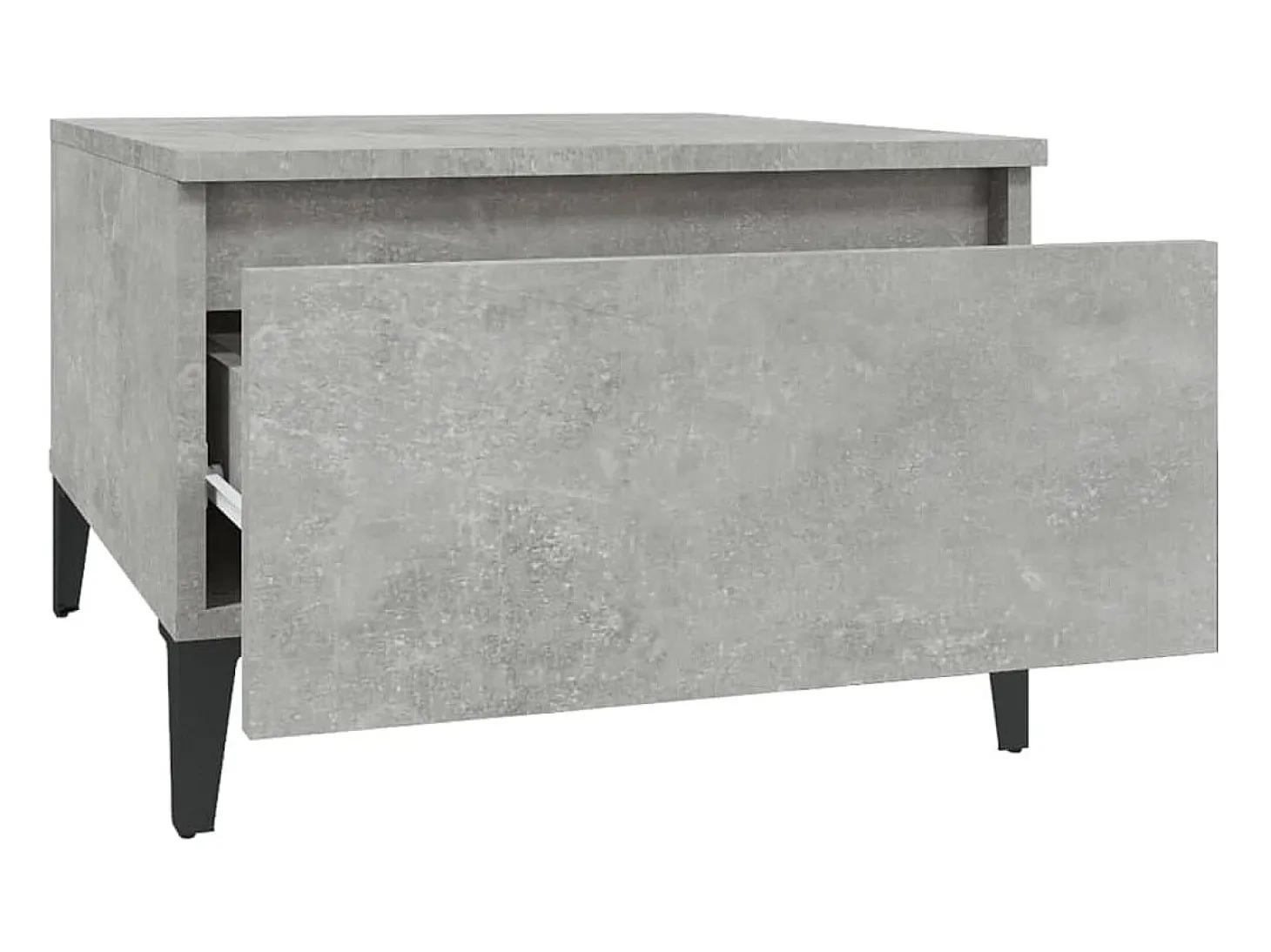 Mesa auxiliar de madera contrachapada gris hormigón 50x46x35 cm