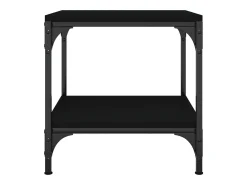 Mesa auxiliar de madera contrachapada negro 40x40x40 cm