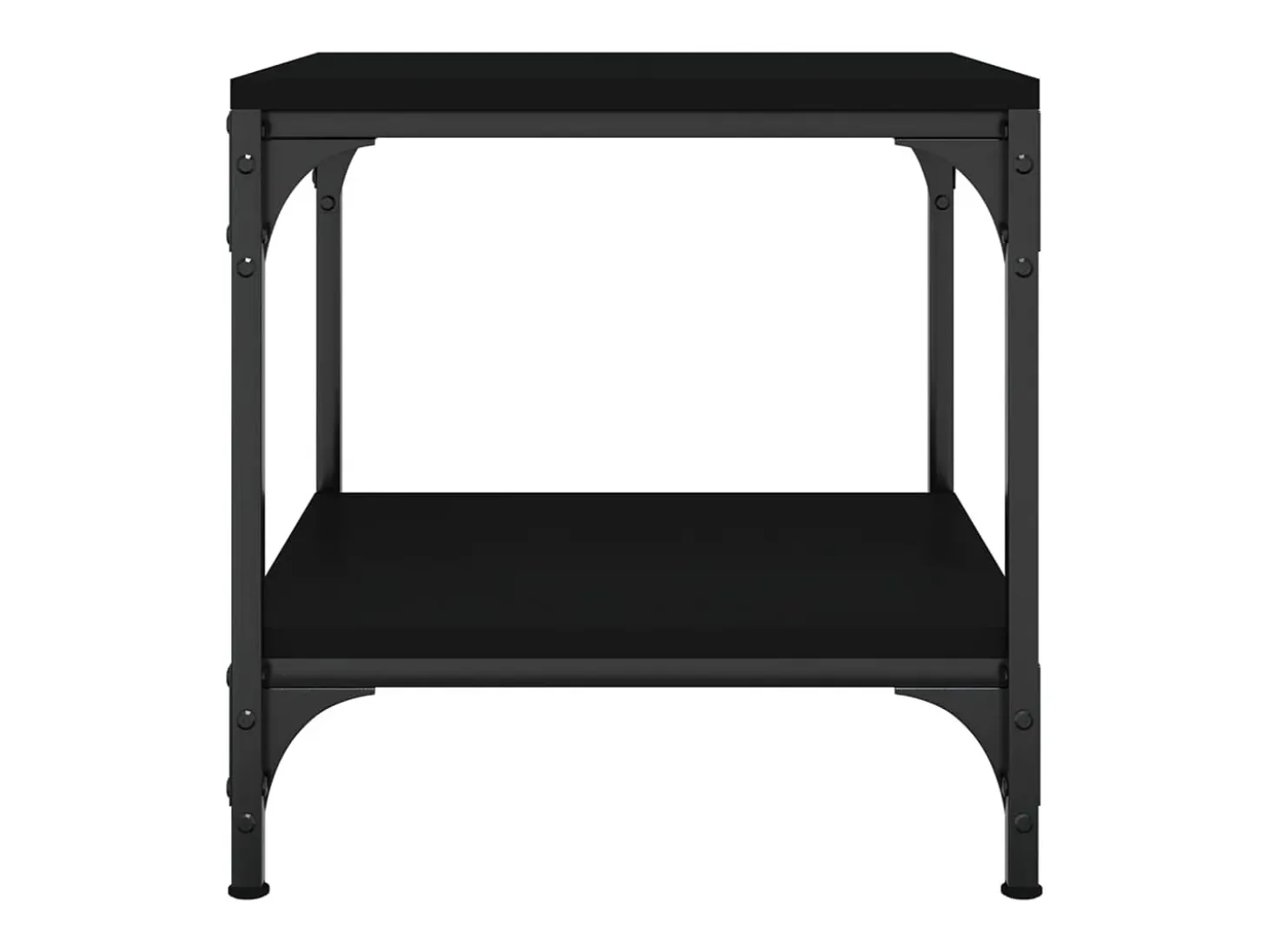Mesa auxiliar de madera contrachapada negro 40x40x40 cm