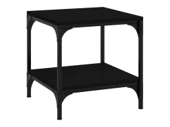 Mesa auxiliar de madera contrachapada negro 40x40x40 cm