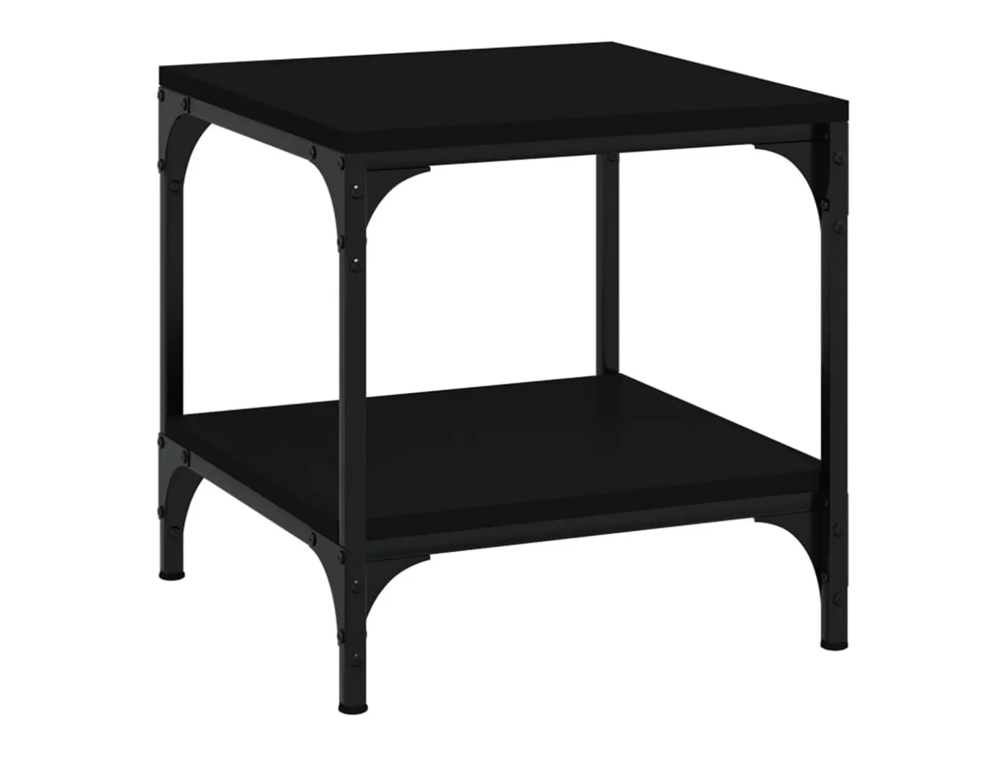 Mesa auxiliar de madera contrachapada negro 40x40x40 cm