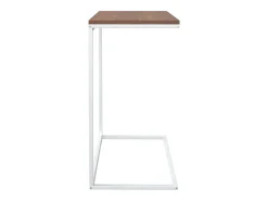 Mesa auxiliar de madera contrachapada blanco 55x35x66 cm
