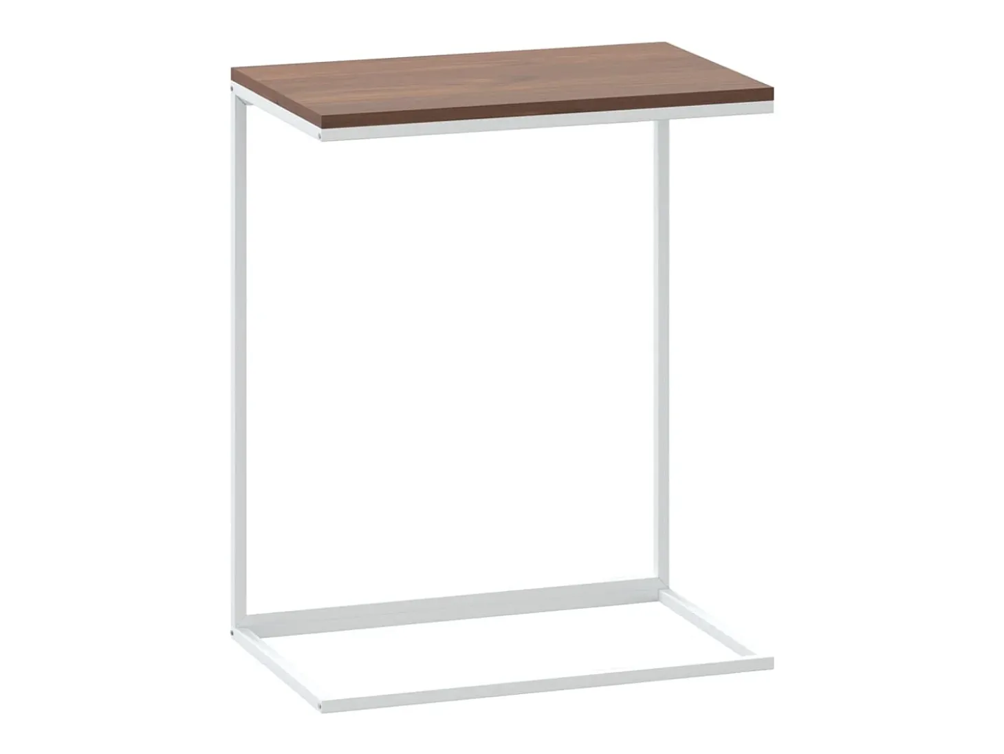 Mesa auxiliar de madera contrachapada blanco 55x35x66 cm