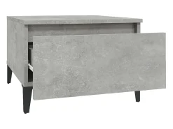 Mesa auxiliar de madera contrachapada gris hormigón 50x46x35 cm