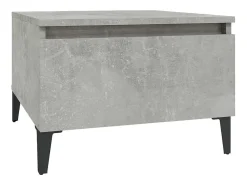 Mesa auxiliar de madera contrachapada gris hormigón 50x46x35 cm